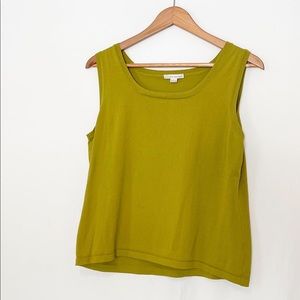 Vintage Chartreuse/ Olive Stretchy sleeveless tank